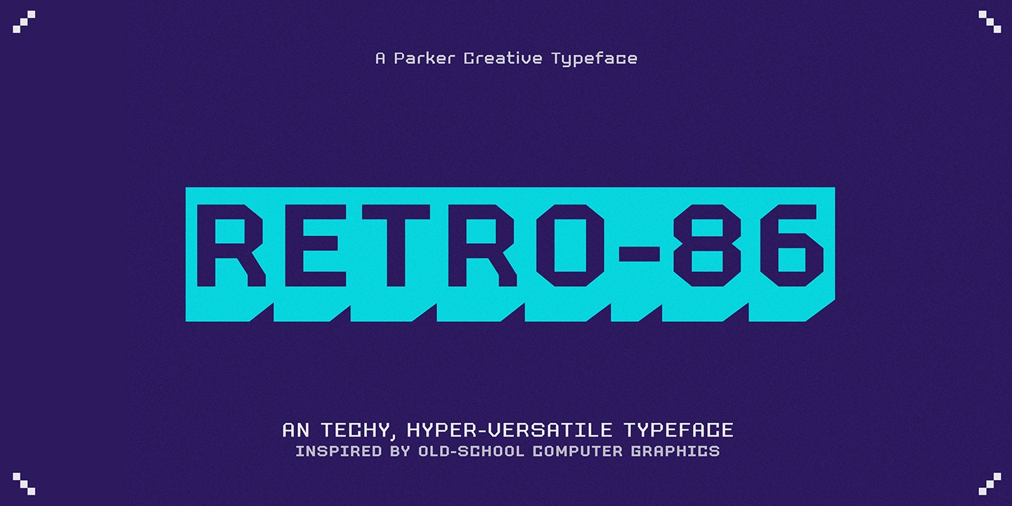 RETRO-86 Ultra bold shadow Font preview